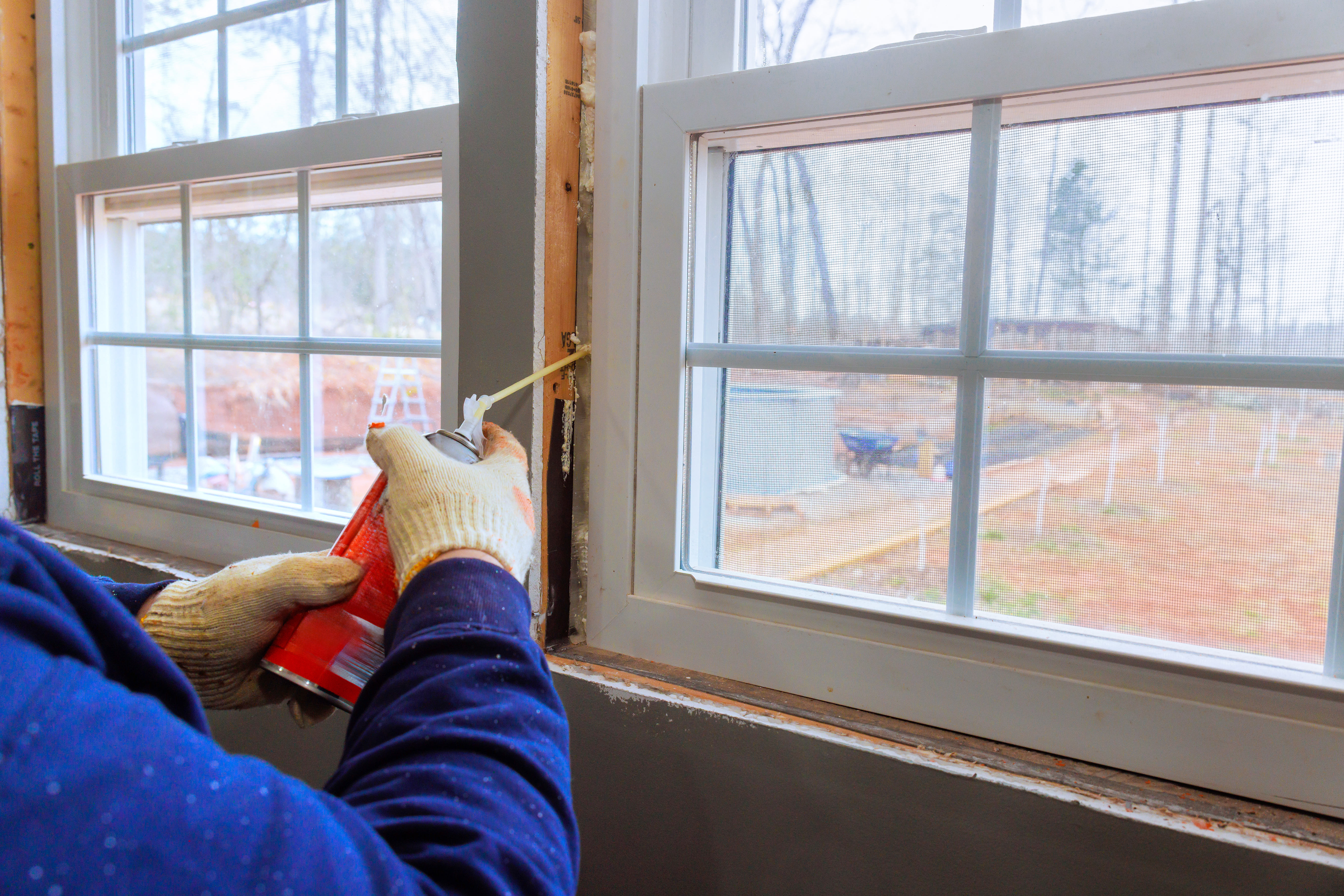 Exterior home wall with neatly finished window trim